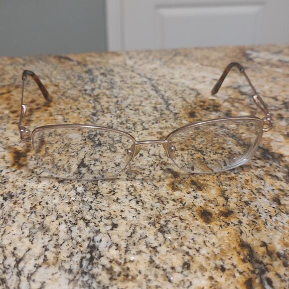 Bulova Alamosa Eyeglasses Frame Women's Rose Gold Half Rim Rectangular 52-17-135 - Picture 2 of 10